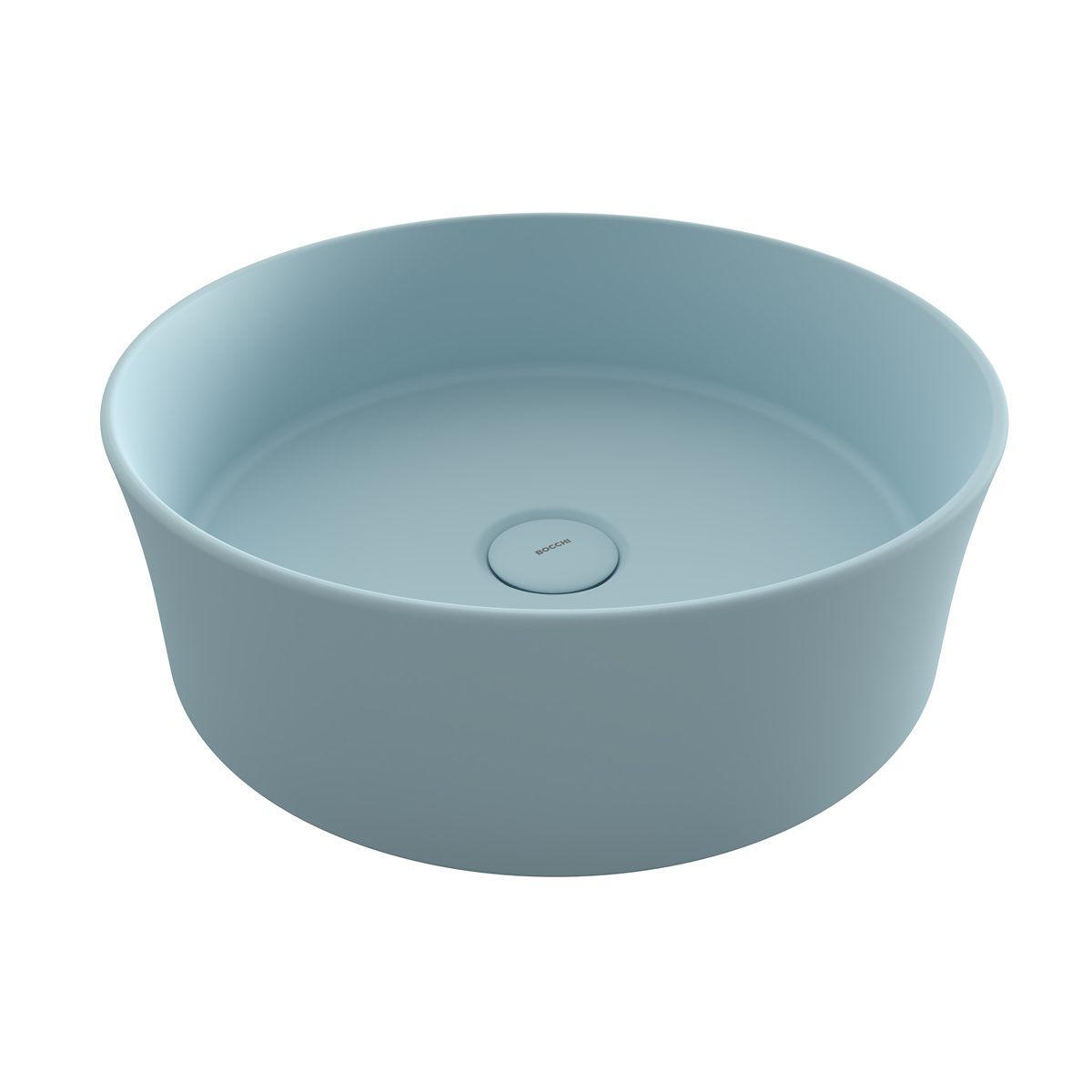 Bocchi Sottile Slim Line Yuvarlak Lavabo 38 cm Mat Buz Mavisi