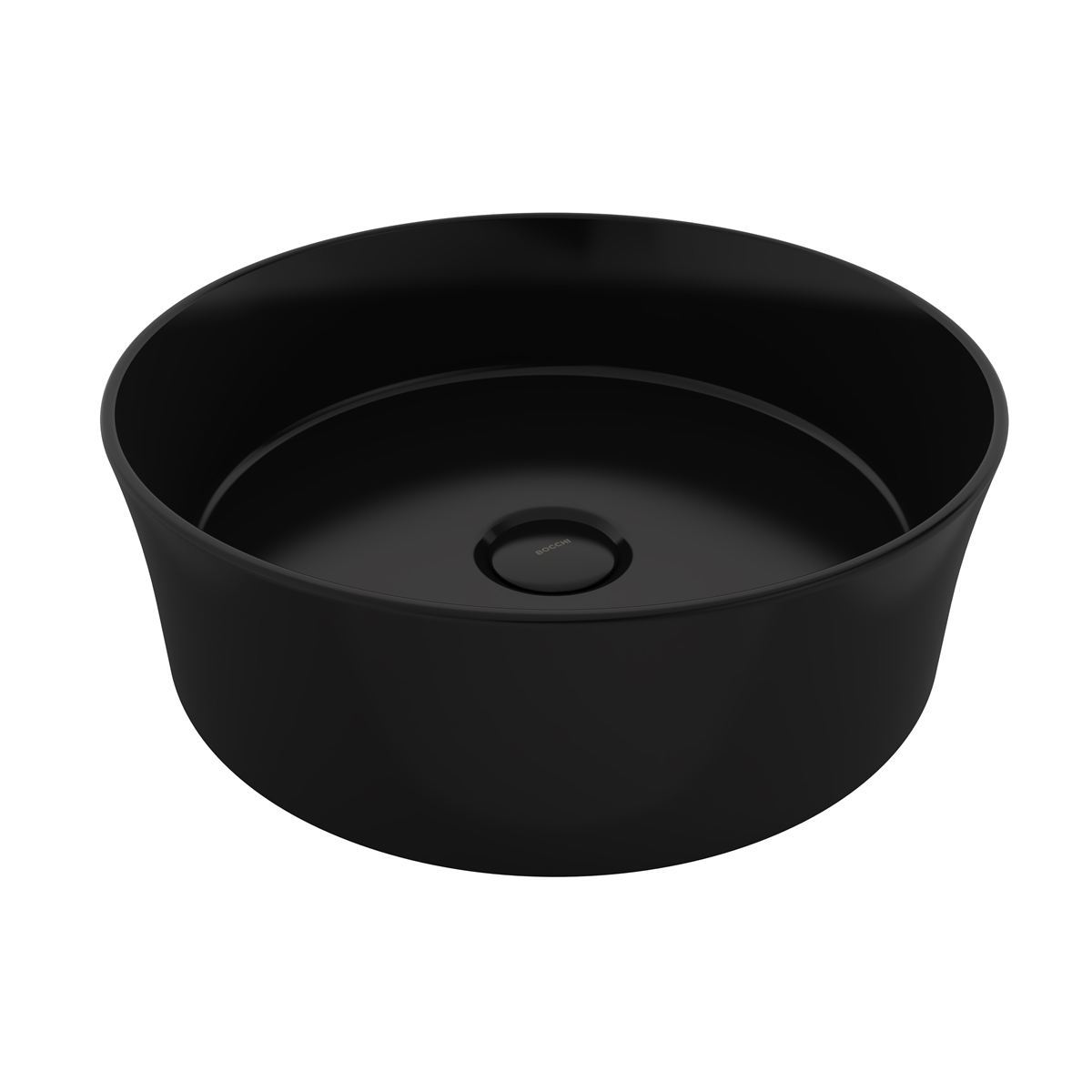 Bocchi Sottile Slim Line Yuvarlak Lavabo 38 cm Parlak Siyah