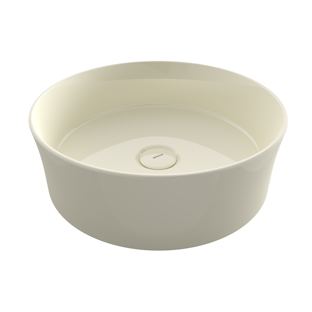 Bocchi Sottile Slim Line Yuvarlak Lavabo 38 cm Parlak Bisküvi