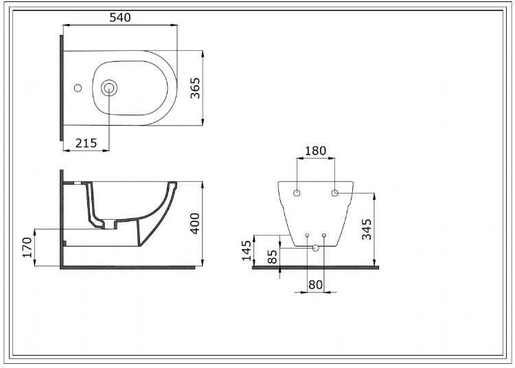 Bocchi Taormina Arch Asma Bide Parlak Siyah 1121-005-0120