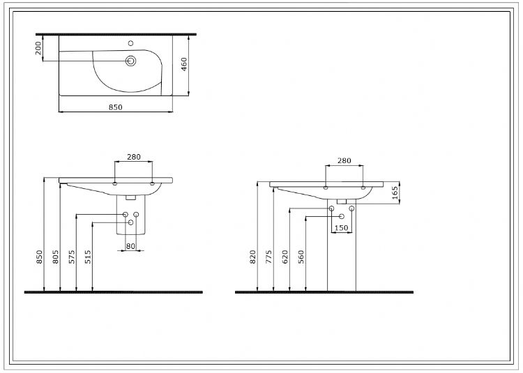 Bocchi Taormina Arch Etajerli Lavabo 86 cm Beyaz 1020-001-0126