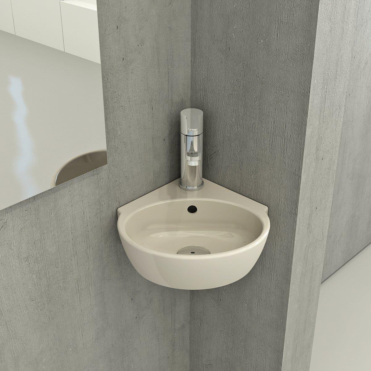 Bocchi Taormina Arch Köşe Lavabo 30 cm Parlak Bisküvi 