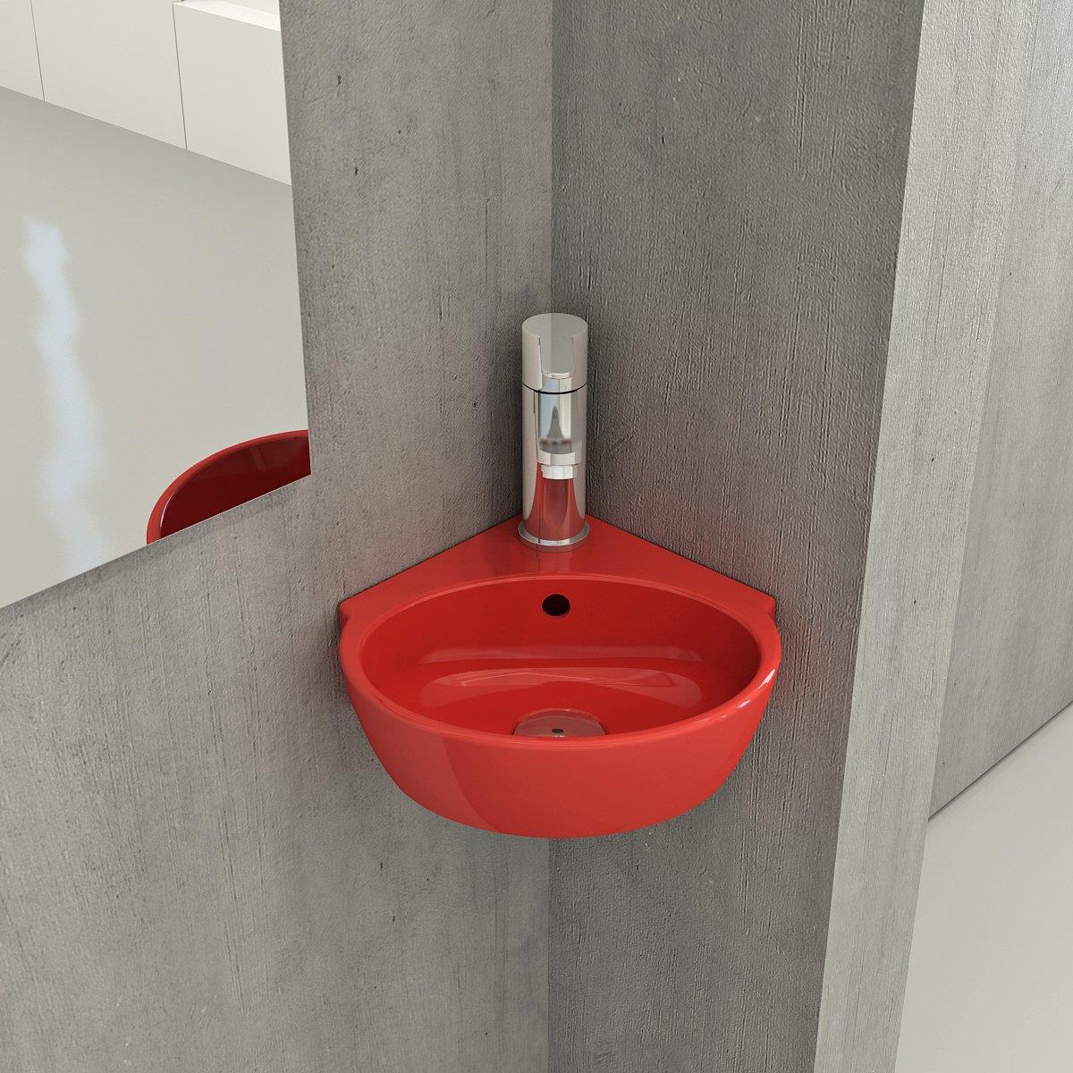 Bocchi Taormina Arch Köşe Lavabo 30 cm Parlak Kırmızı 1392-019-0126