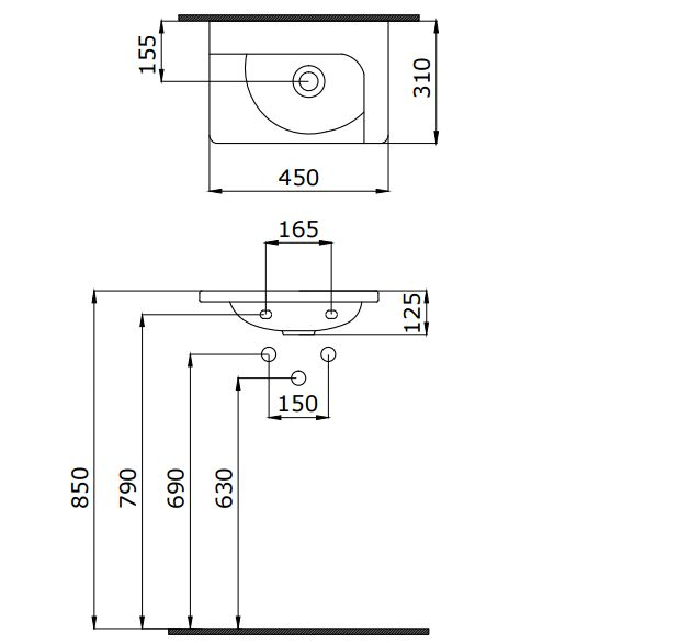 Bocchi Taormina Arch 45 cm Lavabo Beyaz 1015-001-0126
