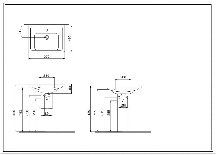 Bocchi 1007-001-0126 Taormina Pro Etajerli Lavabo 65 cm Parlak Beyaz