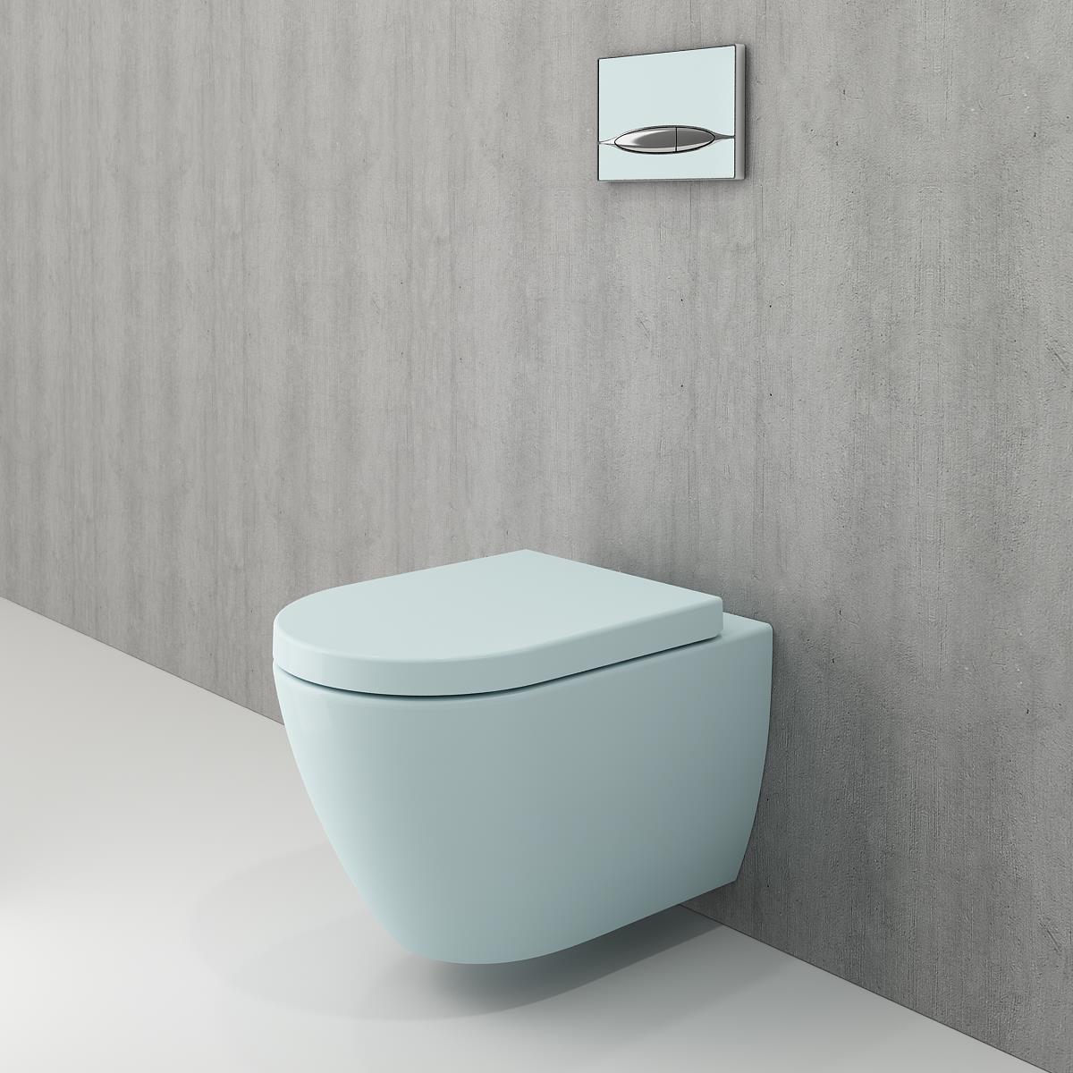 Bocchi 1295-029-0128 Venezia Rimless Asma Klozet ve Kapağı Mat Buz Mavisi