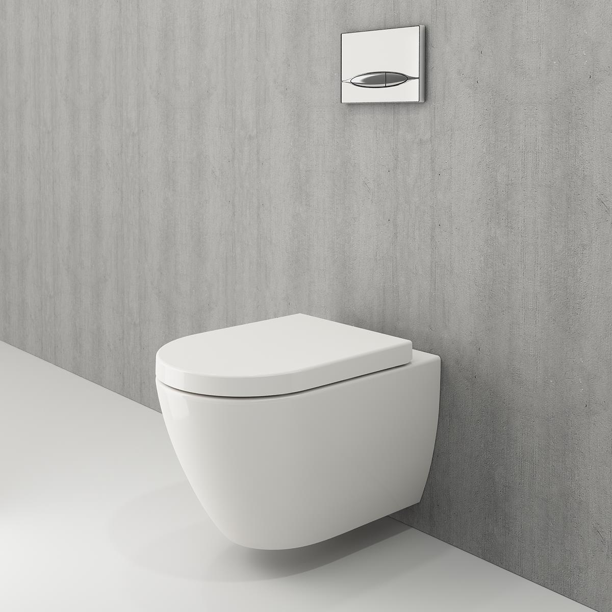 Bocchi 1295-014-0128 Venezia Rimless Asma Klozet ve Kapağı Parlak Bisküvi