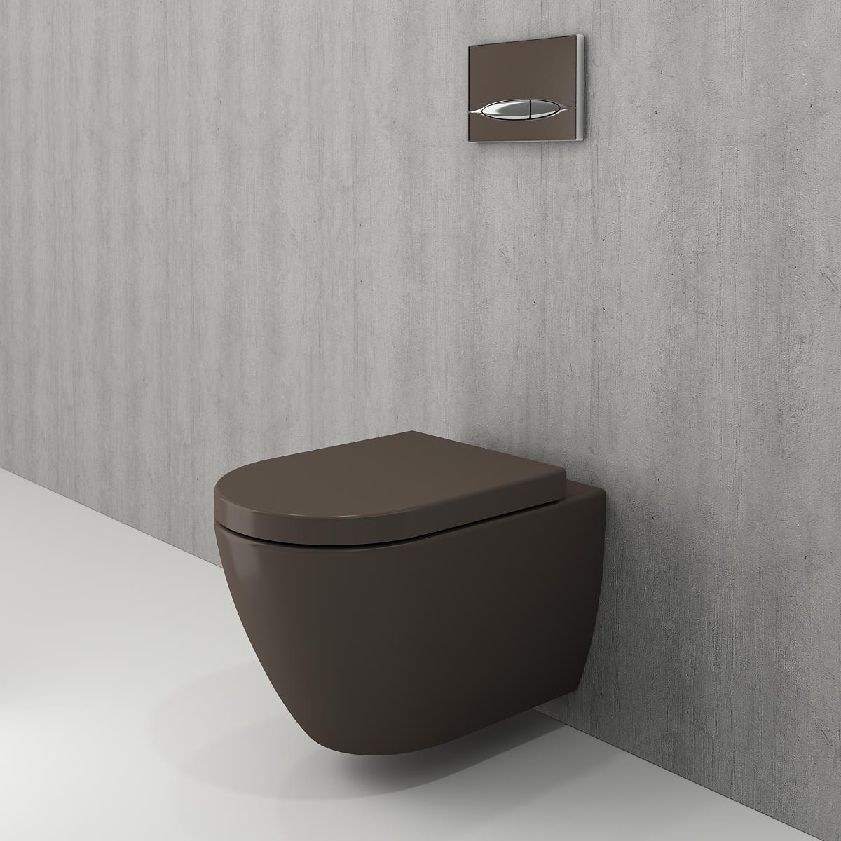 Bocchi 1295-025-0128 Venezia Rimless Asma Klozet ve Kapağı Mat Kahve