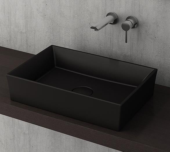 Bocchi Vessel Dikdörtgen Lavabo 56x38 cm Mat Siyah