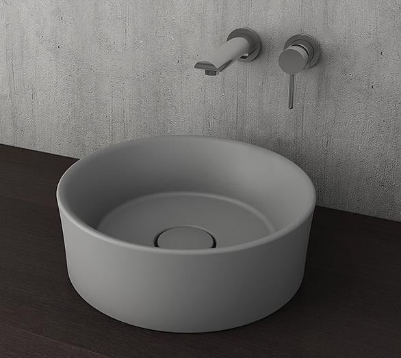 Bocchi Vessel Yuvarlak Çanak Lavabo 38 cm Gri