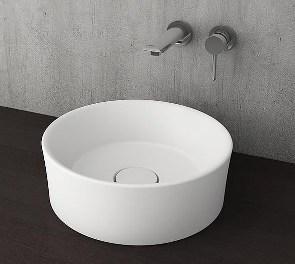 Bocchi Vessel Yuvarlak Çanak Lavabo 38 cm Mat Beyaz