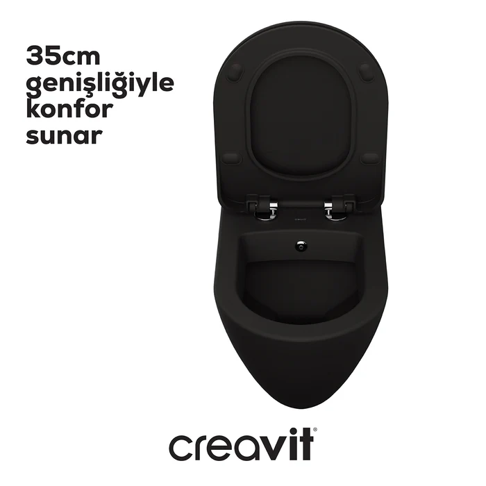 Creavit TP325-00SM Terra Asma Klozet - Mat Siyah