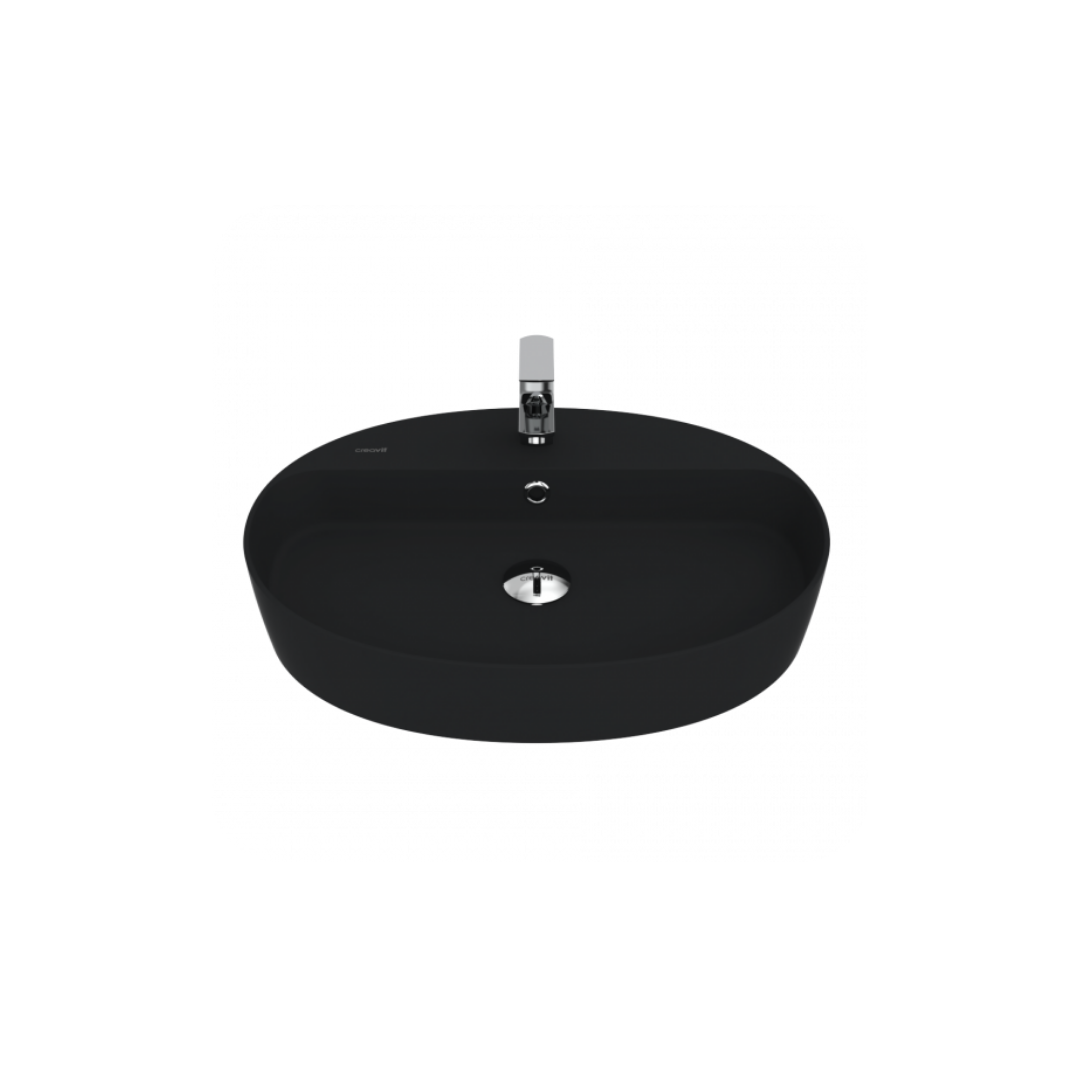 Creavit LP161  Loop Oval Çanak Lavabo 45x60 cm Mat Siyah