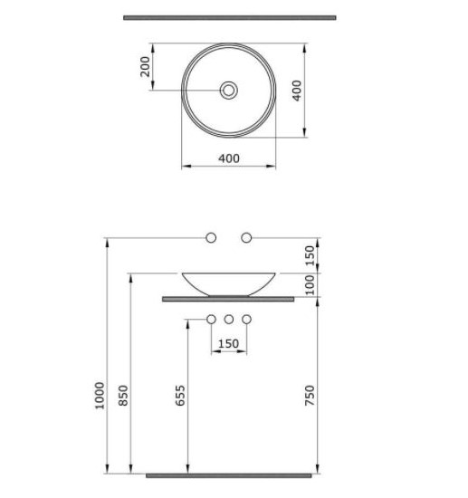 Bocchi Venezia Çanak Lavabo Parlak Altın 40 cm 1120-402-0125