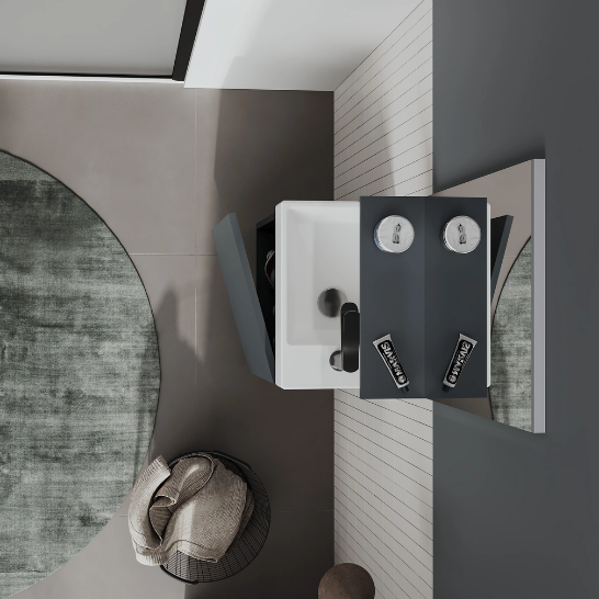 Orka Conza 45 CM Banyo Dolabı Takımı Antrasit