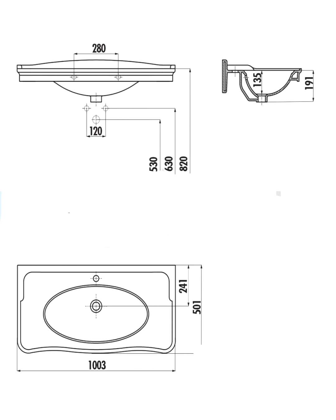 Creavit Antik 100 cm Lavabo 2 adet antik ayak AN100