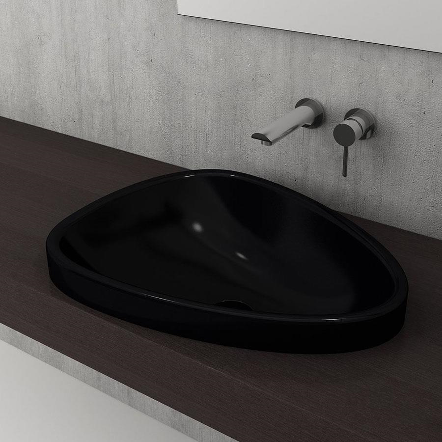 Bocchi 1112-005-0125 Etna Tezgah Üstü Lavabo Parlak Siyah 58 Cm