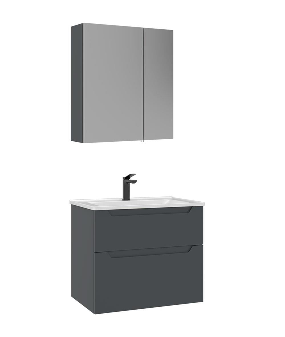 ORKA Messina 65 cm Banyo Dolap Takımı Mat Antrasit