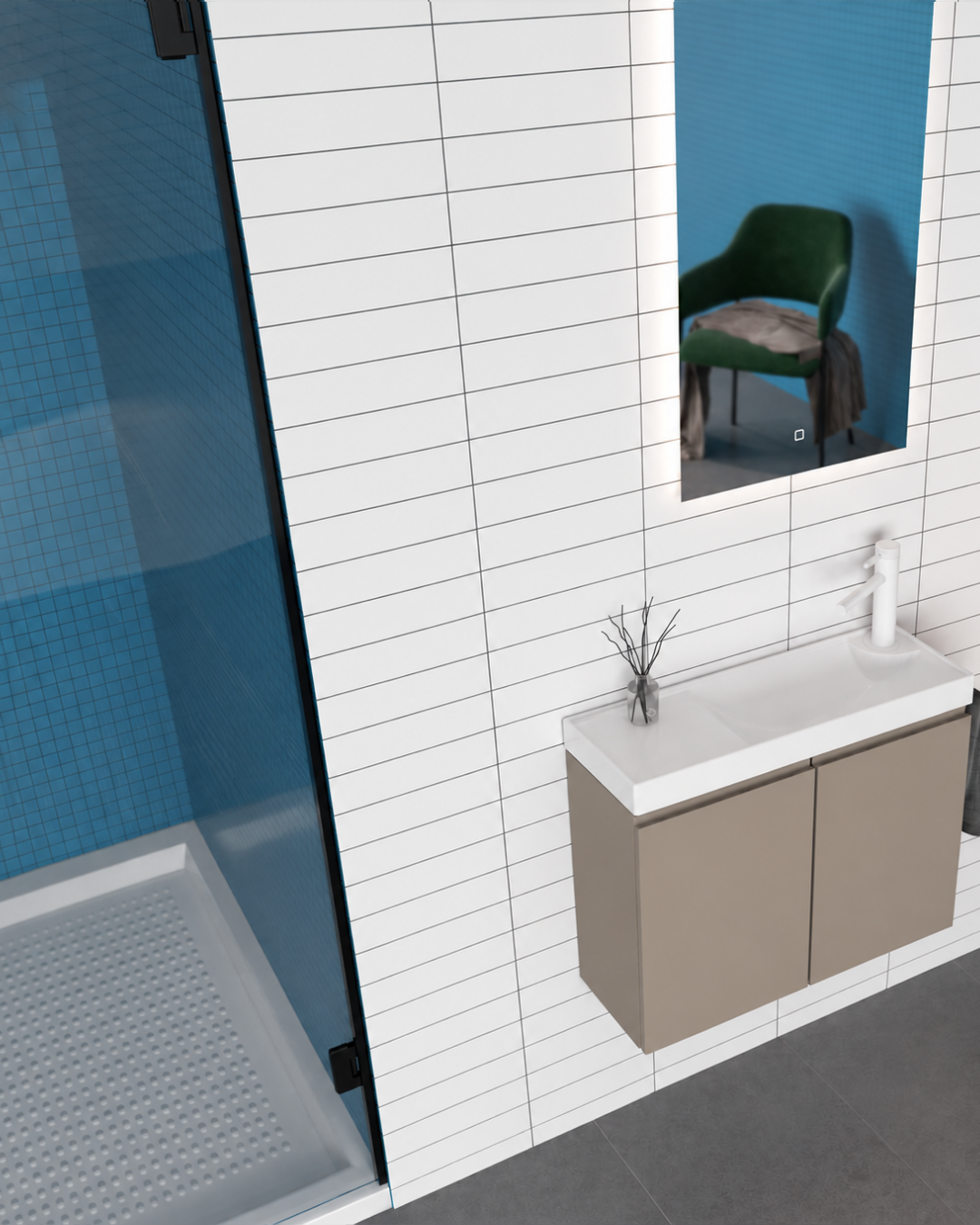 Orka Ferla 60 cm Banyo Dolabı Takımı