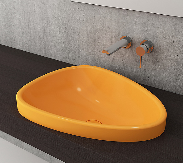 Bocchi 1112-021-0125 Etna Tezgah üstü Lavabo Mandalina Sarısı 58 cm