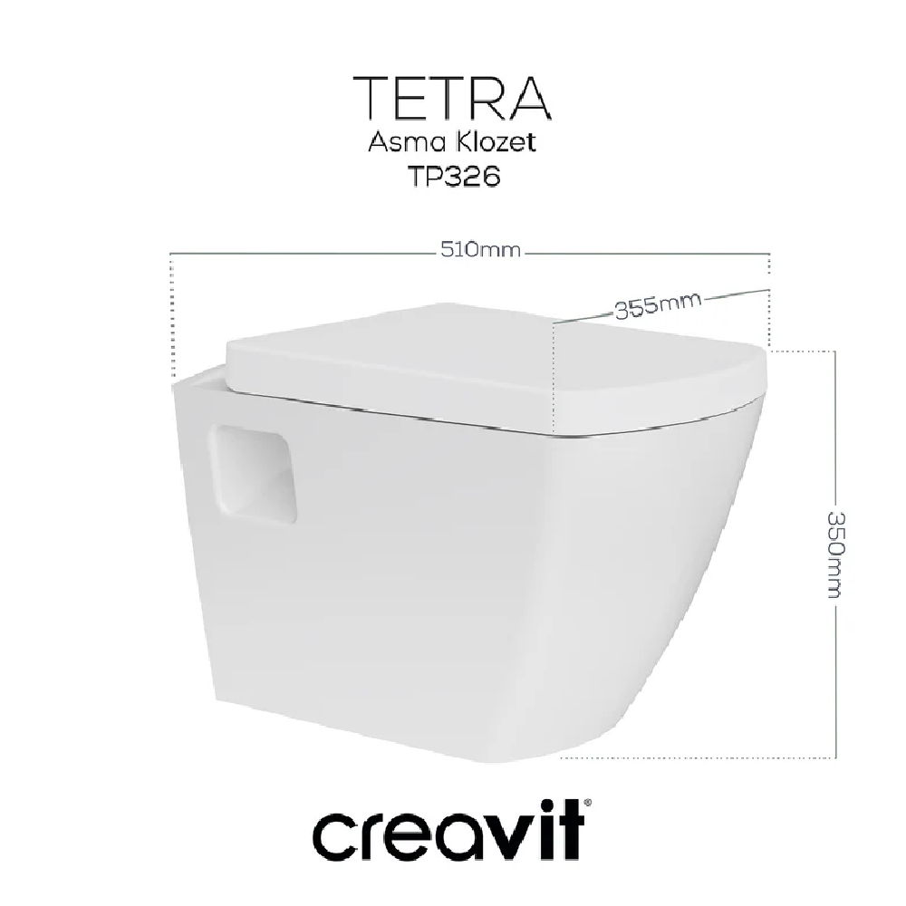 CREAVİT TP326 Asma Klozet ve Creavit Yavaş Kapanır Klozet Kapağı