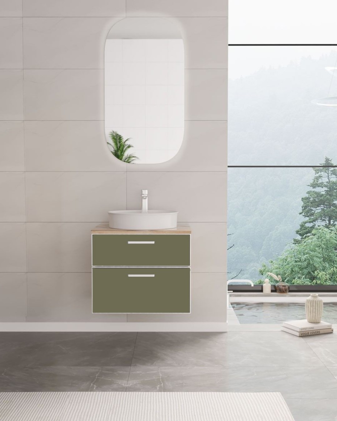 Orka Salerno 60 cm Banyo Dolabı Takım Mat Sardunya