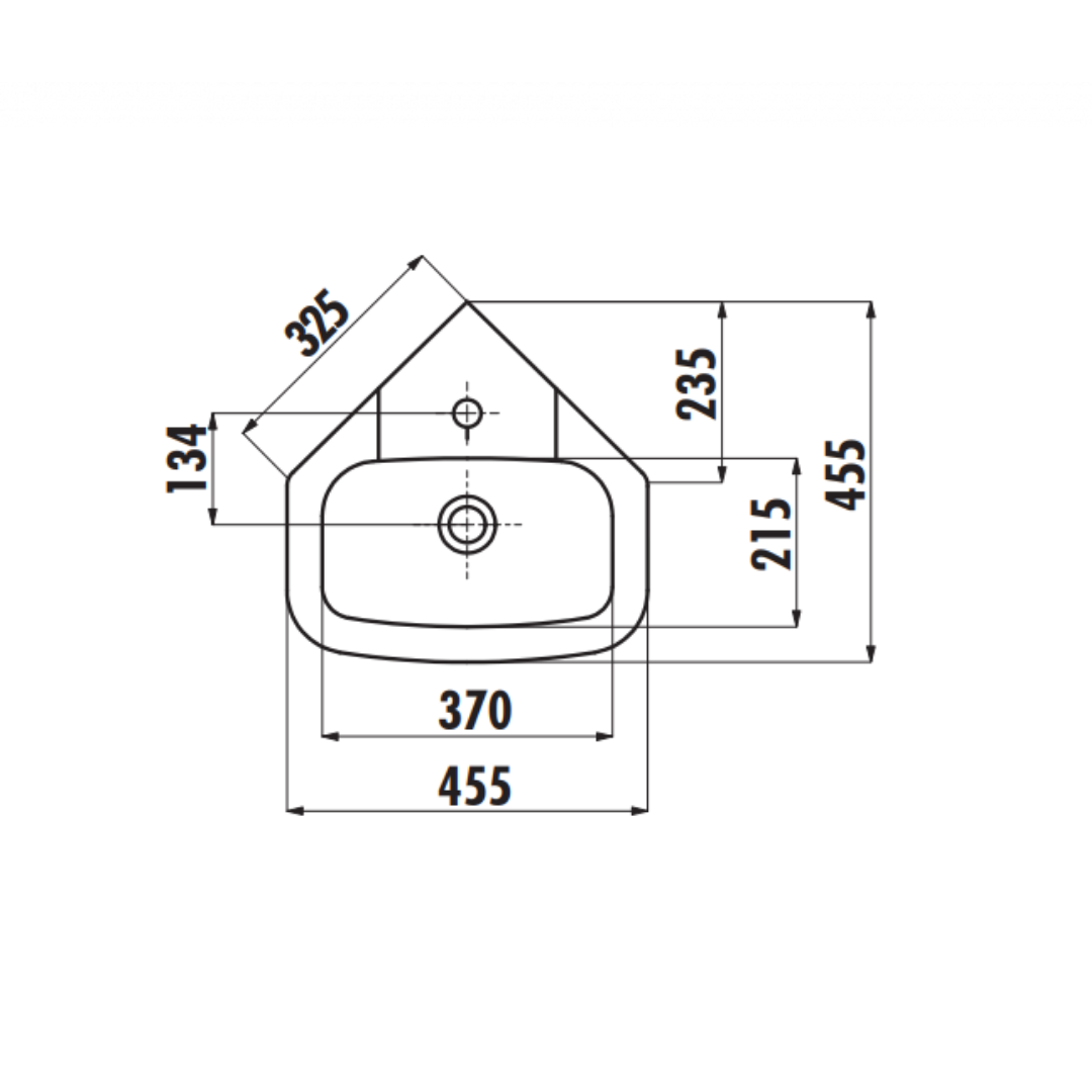 Creavit VT145 Vitroya Köşe Lavabo 45 cm