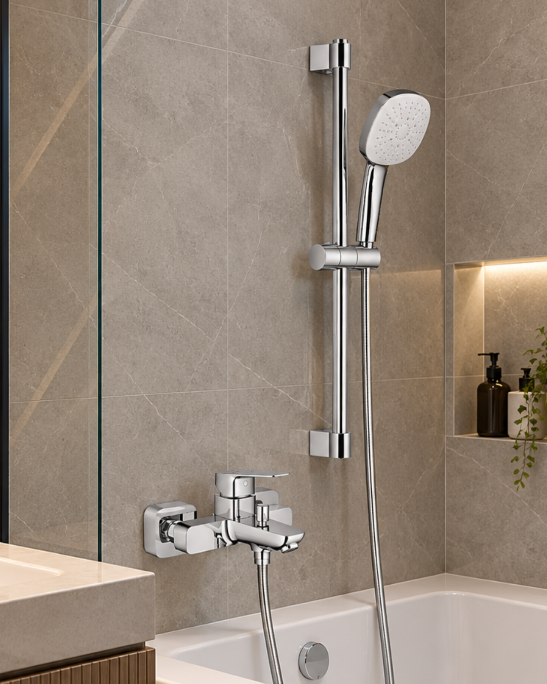 Grohe Cubeo Sıva Üstü Banyo Seti Krom 