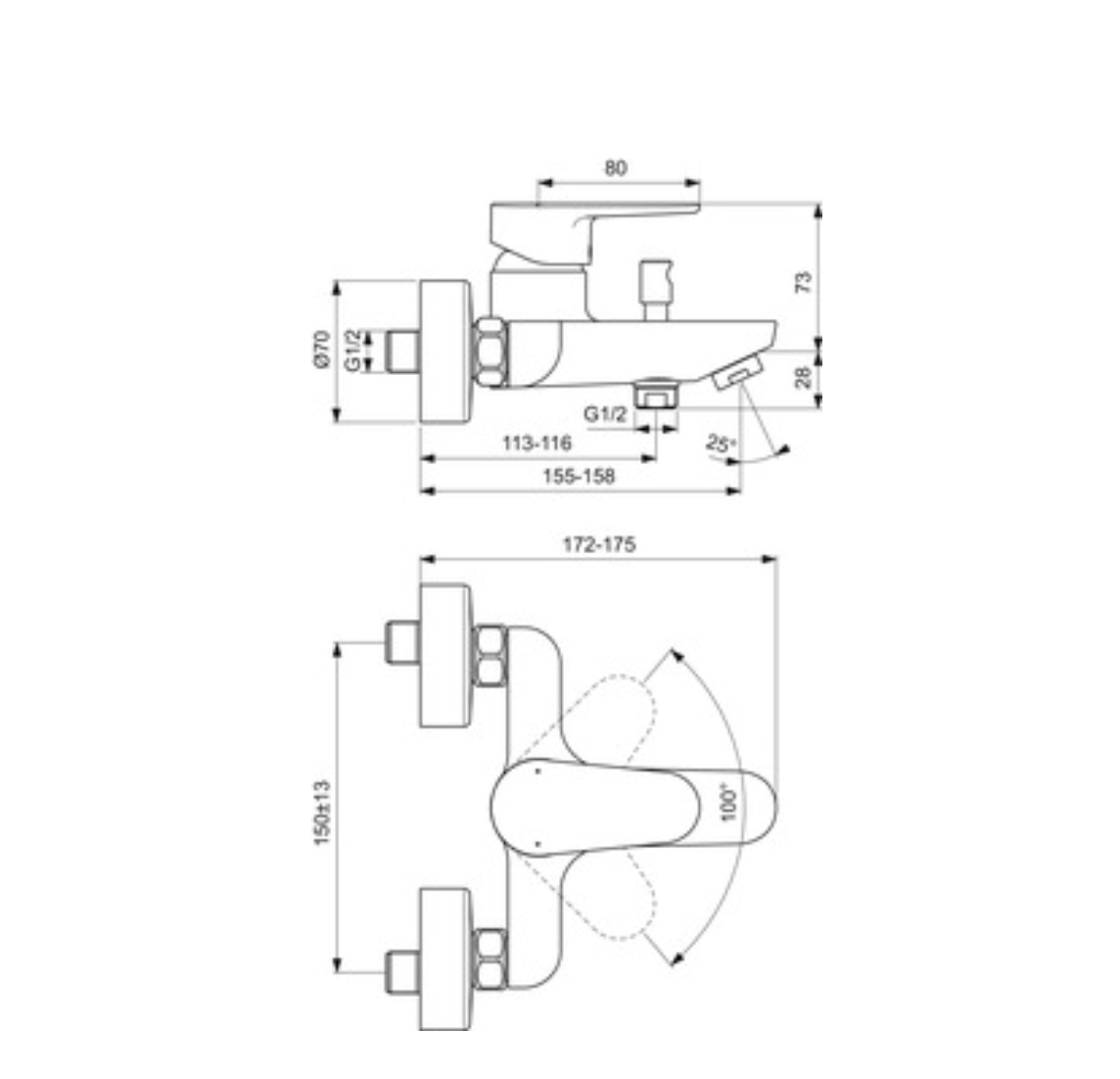 İdeal Standard BC500AA Cerafine O Banyo Bataryası-Chrome