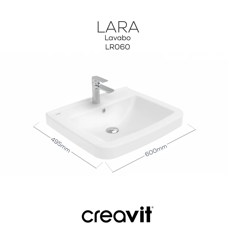 Creavit LR060 Lara 60 cm Yarım Ayak Lavabo