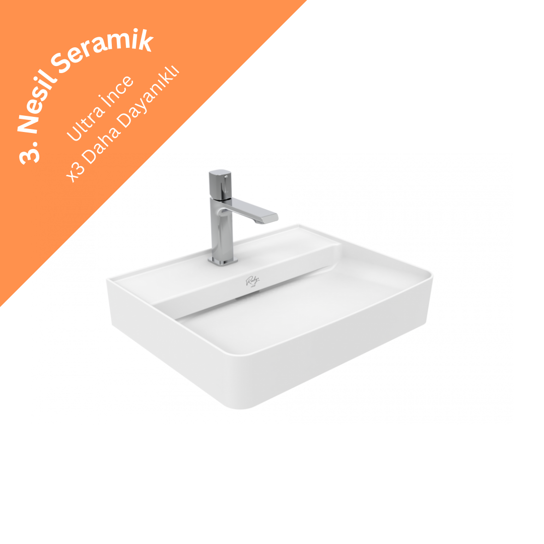 Creavit RB051.00MB Ruby Tezgah Üzeri Lavabo 50x40 cm İnci Mat  Beyaz