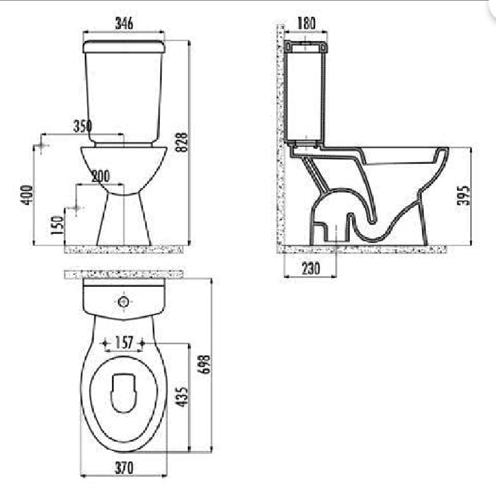 CREAVİT PA300 PİTTA  ALTTAN ÇIKIŞLI KLOZET TAKIMI