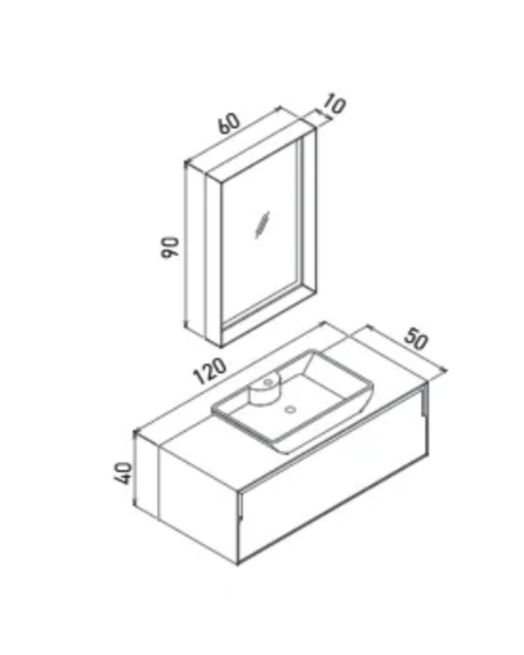 Orka Craft 120 cm Banyo Dolabı Takımı Antrasit