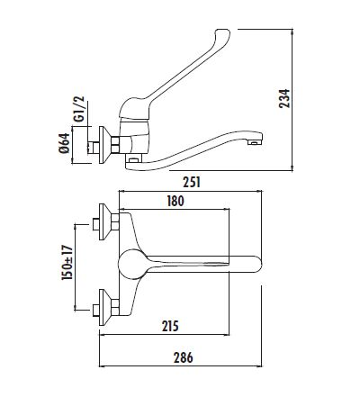 Creavit HM1106 Medical Doktor Aplike Lavabo Bataryası