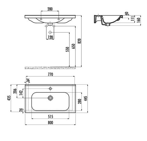 Creavit EK080 Eksen Etajerli Lavabo 80 cm