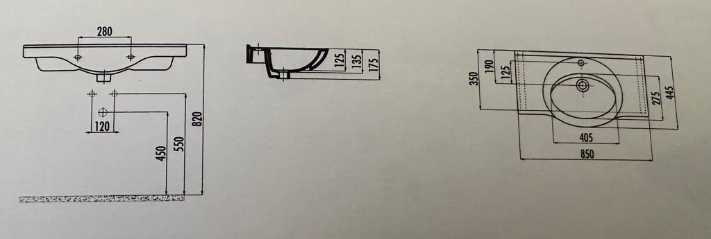 CREAVİT ET185 Etol Etajerli Lavabo 85 cm