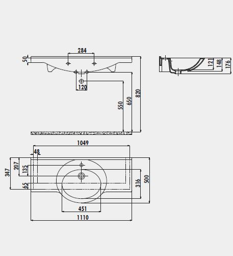 CREAVİT ET105 Etol Etajerli ve Dolap Uyumlu Lavabo 105 cm Beyaz