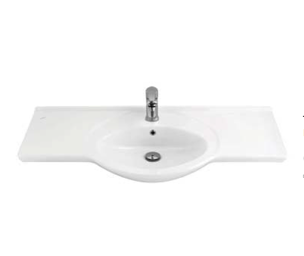 CREAVİT ET105 Etol Etajerli ve Dolap Uyumlu Lavabo 105 cm Beyaz