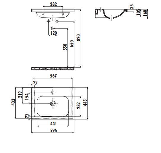 Creavit ID060  İdeal Etajerli Lavabo 60 cm