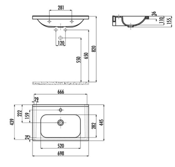 Creavit ID070 İdeal Dolap Uyumlu Lavabo 45X70 cm Beyaz