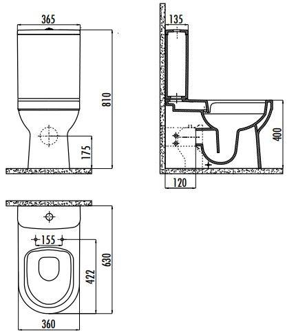 Creavit LT361 Letoon Rim-Off Kanalsız Duvara Dayalı klozet Seti
