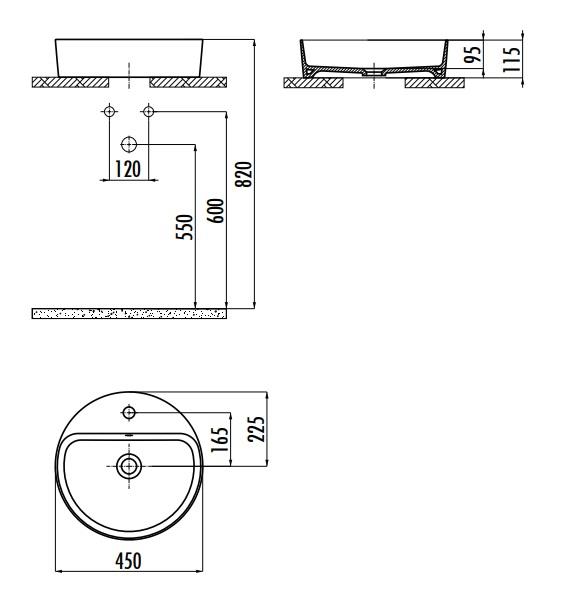 Creavit LP146 Loop Yuvarlak Çanak Lavabo Ø45 cm