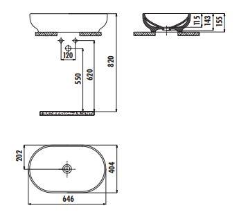 Creavit Mina MN165 Tezgah Üstü Çanak Lavabo 40x65 cm Lavabo