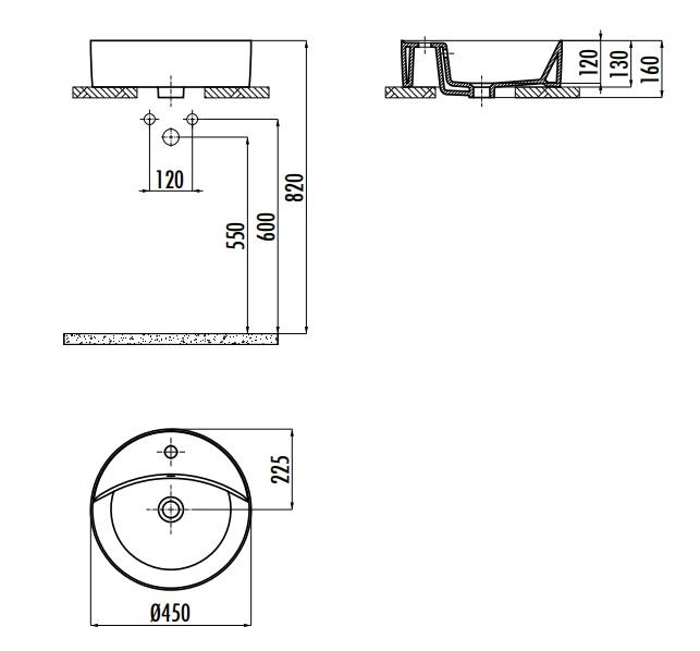 Creavit NC046 Nice Tezgah Üzeri Lavabo Ø45 cm