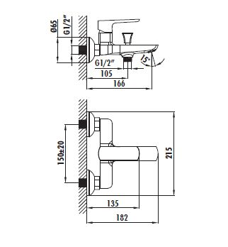 CREAVİT SP2500 Slope Banyo Bataryası