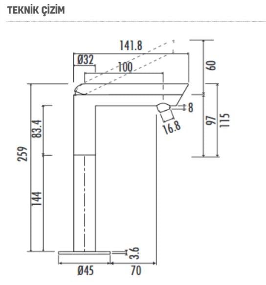 Creavit SM6500 Smooth Uzun Lavabo Armatürü