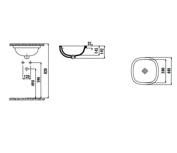 Creavit SO037 Solo Tezgahaltı Lavabo 38x38 cm