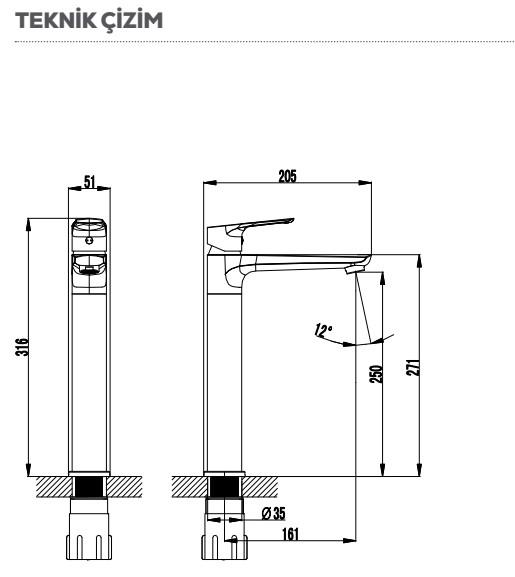 CREAVİT SO6500 Solo Uzun Lavabo Bataryası