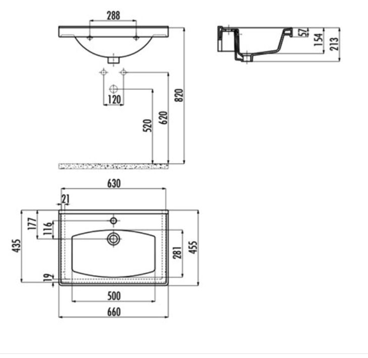 Creavit TF165 Sera Dolap Uyumlu Lavabo 65 cm Beyaz