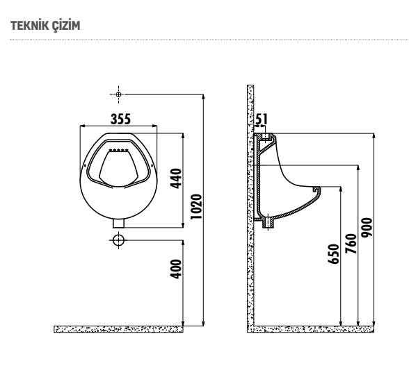 Creavit TP600 Pisuvar Üstten Su Girişli